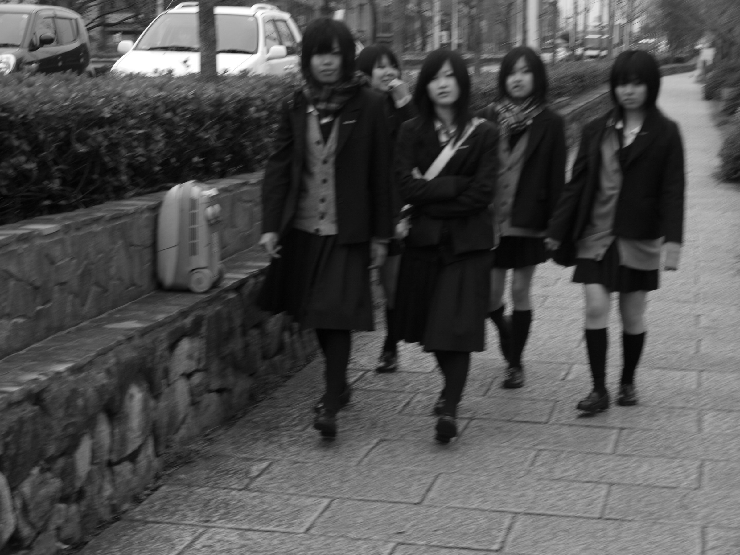 Schoolgirls in Kyoto, Japan.