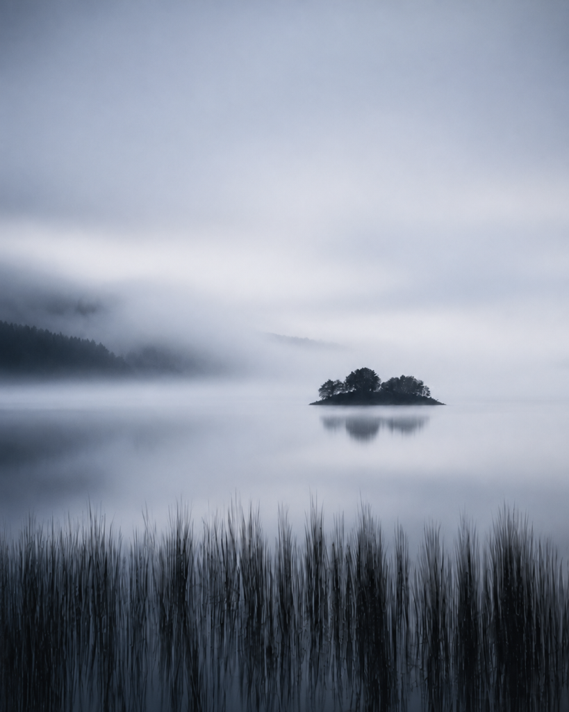 Mists at Hald — kunsttryk — uindrammet motiv