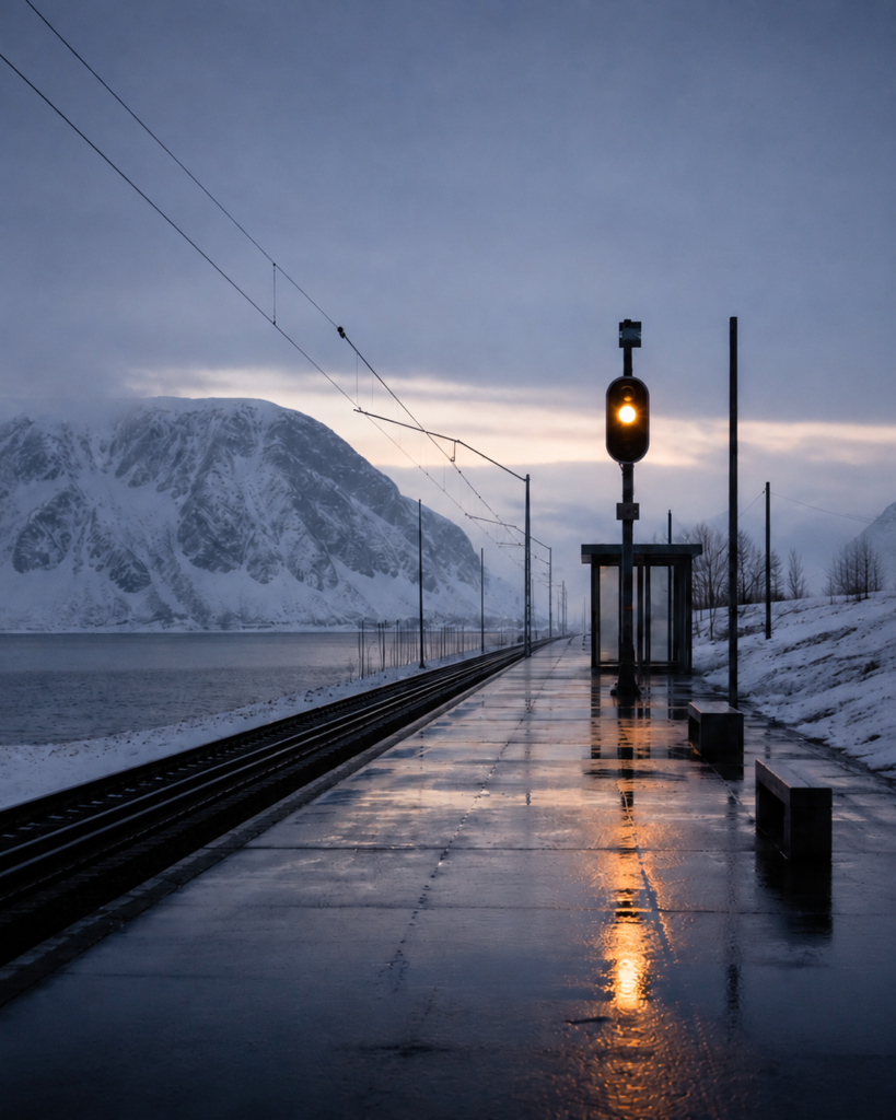 Winter Transit — kunsttryk — uindrammet motiv