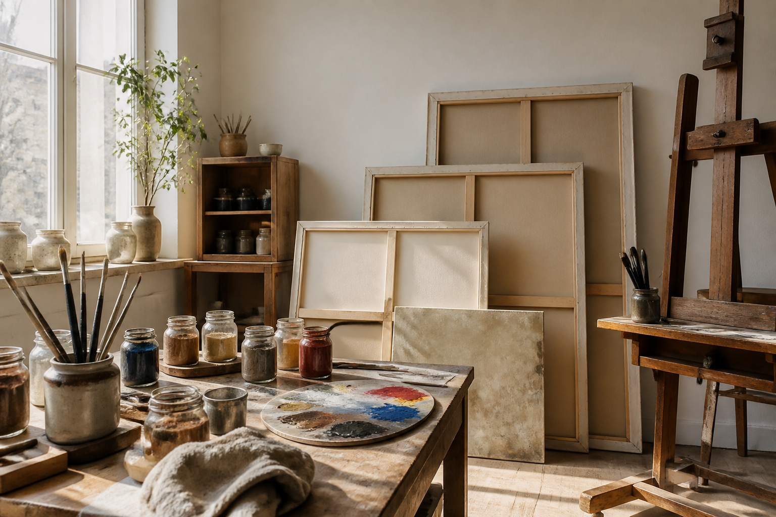 Fiktivt, anonymt maleriatelier